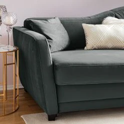 Jack & Alice Schlafsofa Teresina - Samt - Grau - Breite: 192 cm - Ausrichtung rechts -Wohnzimmermöbel boutique en ligne 1000218280 211006 06151900239 DETAILS P000000001000218280