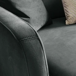 Jack & Alice Schlafsofa Teresina - Samt - Grau - Breite: 192 cm - Ausrichtung rechts -Wohnzimmermöbel boutique en ligne 1000218280 211006 06151900250 DETAILS P000000001000218280