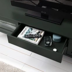 Studio Copenhagen TV-Lowboard Exhall - Glas - Graugrün -Wohnzimmermöbel boutique en ligne 1000218349 210420 14243700016 DETAILS P000000001000218349