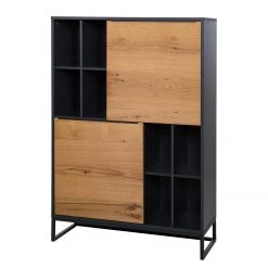 Red Living Highboard Barview - Echtholzfurnier - Eiche / Anthrazit