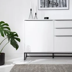 Fredriks Sideboard White Hall II - Matt Weiß / Schwarz -Wohnzimmermöbel boutique en ligne 1000218367 210521 08364500004 DETAILS P000000001000218367