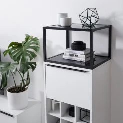 Fredriks Schrank White Hall II - Matt Weiß / Schwarz -Wohnzimmermöbel boutique en ligne 1000218376 210316 08061800020 DETAILS P000000001000218376