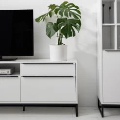 Fredriks Lowboard White Hall II - Matt Weiß / Schwarz -Wohnzimmermöbel boutique en ligne 1000218377 210316 08015100006 DETAILS P000000001000218377