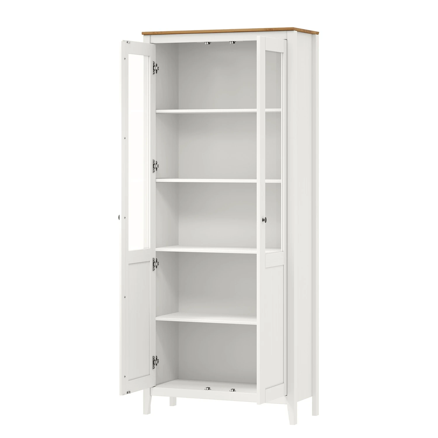 Maison Belfort Vitrinenschrank Rivery I - Kiefer massiv - Weiß 2 Maison Belfort Vitrinenschrank Rivery I - Kiefer massiv - Weiß – Bild 2