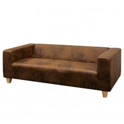Fredriks Sofa Dacula I - Antiklederlook - Webstoff Afua: Braun