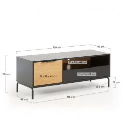 Norrwood TV-Lowboard Ceduna I - Matt Schwarz / Eiche -Wohnzimmermöbel boutique en ligne 1000218731 200713 10103500005 SKETCH DETAILS P000000001000218731 sketch