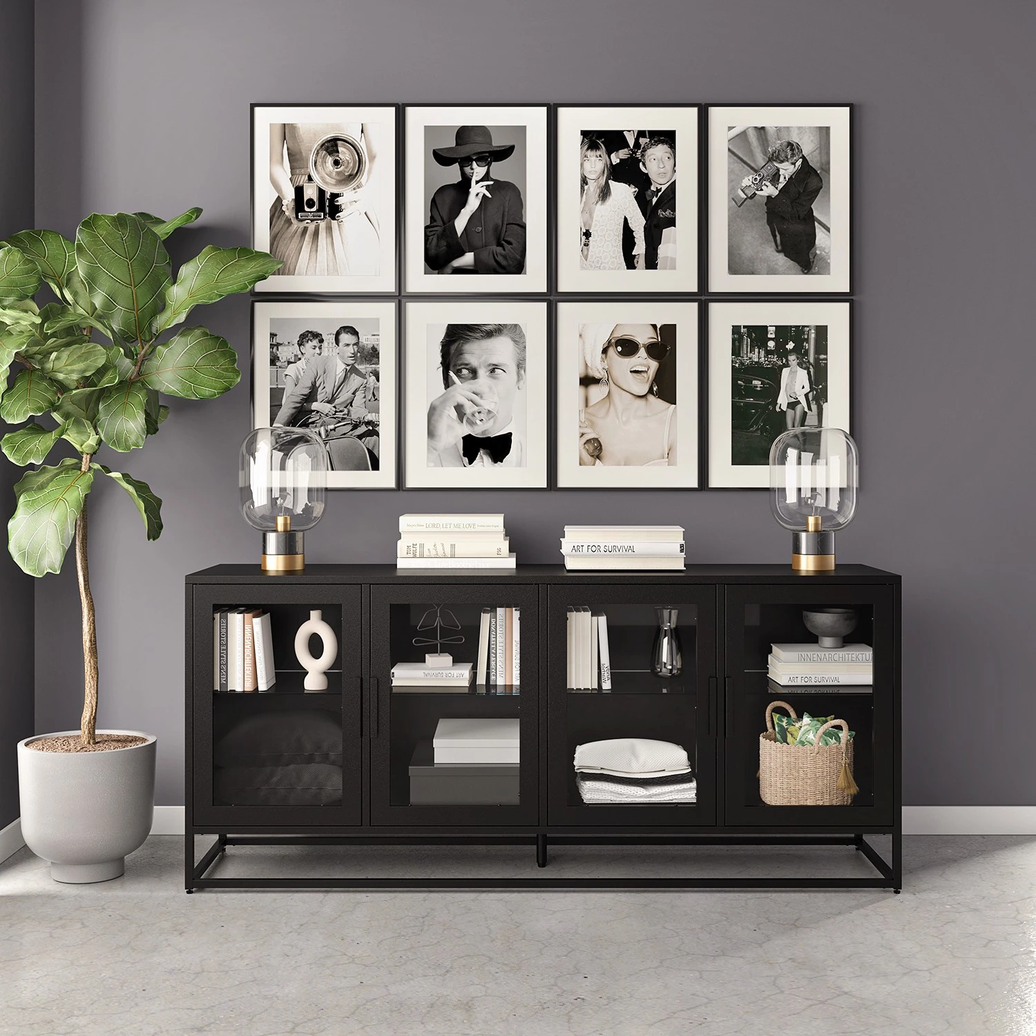 Ars manufacti Sideboard Kayys - Glas / Metall - Schwarz 2 Ars manufacti Sideboard Kayys - Glas / Metall - Schwarz – Bild 2