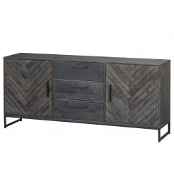 Jack & Alice Sideboard Loga - Akazie massiv / Eisen - Akazie Grau