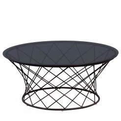 Loftscape Couchtisch Dudley - Glas / Metall - Schwarz