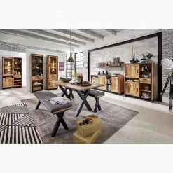 Ridgevalley Standvitrine Priay - Inkl. Beleuchtung - Lärche Dekor / Graphit -Wohnzimmermöbel boutique en ligne 1000220683 200819 06364300100 MOOD DETAILS P000000001000220683 mood