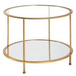 Red Living Couchtisch Casa View II - Glas / Metall - Gold