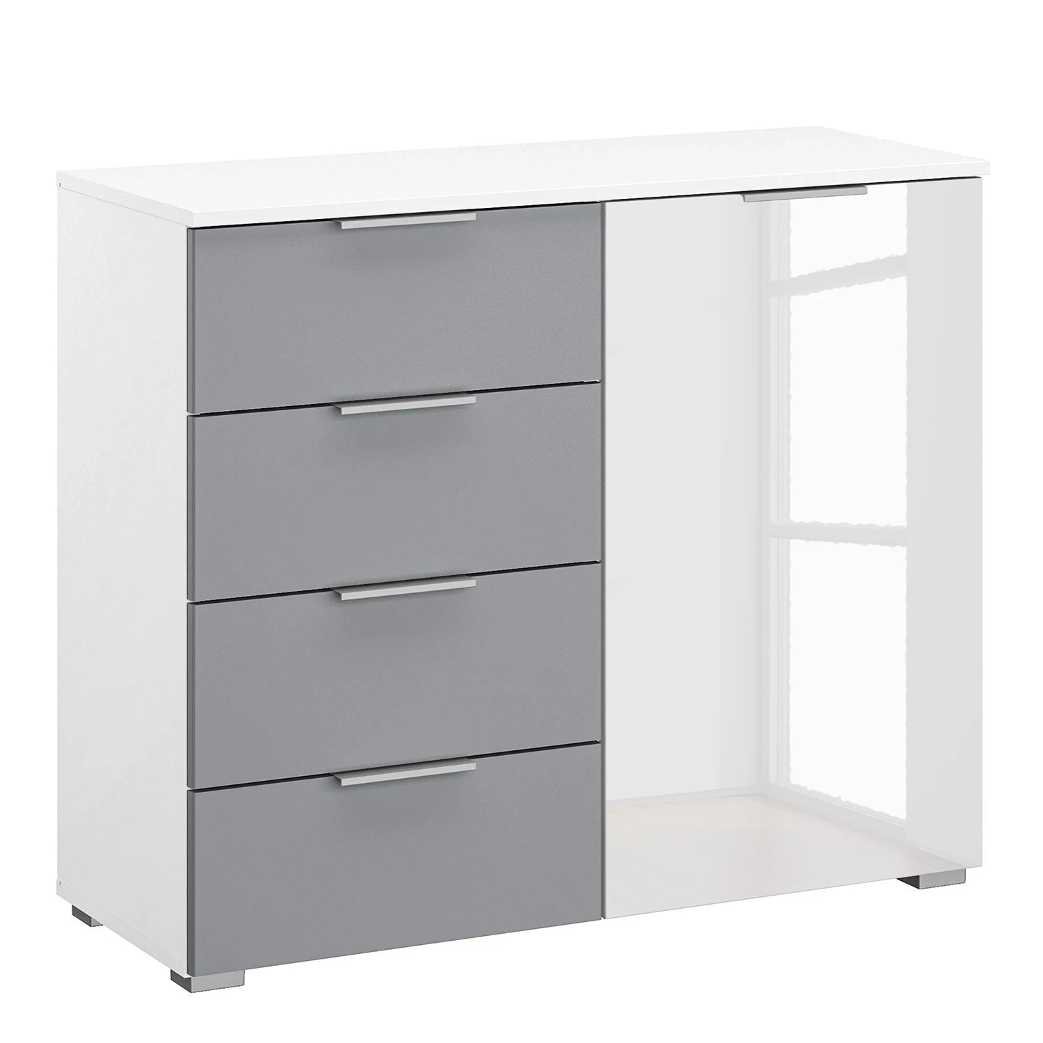 Rauch Orange Kommode Bellezza II - Hochglanz Weiß / Grau 1 Rauch Orange Kommode Bellezza II - Hochglanz Weiß / Grau