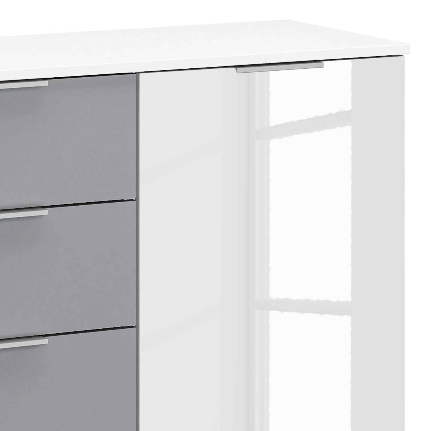 Rauch Orange Kommode Bellezza II - Hochglanz Weiß / Grau 3 Rauch Orange Kommode Bellezza II - Hochglanz Weiß / Grau – Bild 3