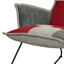 Fredriks Sessel Tutu - Microfaser - Microfaser Ranu Patchwork: Beere / Grau - Ohne Hocker - Mit Armlehnen -Wohnzimmermöbel boutique en ligne 1000222083 201113 12561600166 DETAILS P000000001000222083