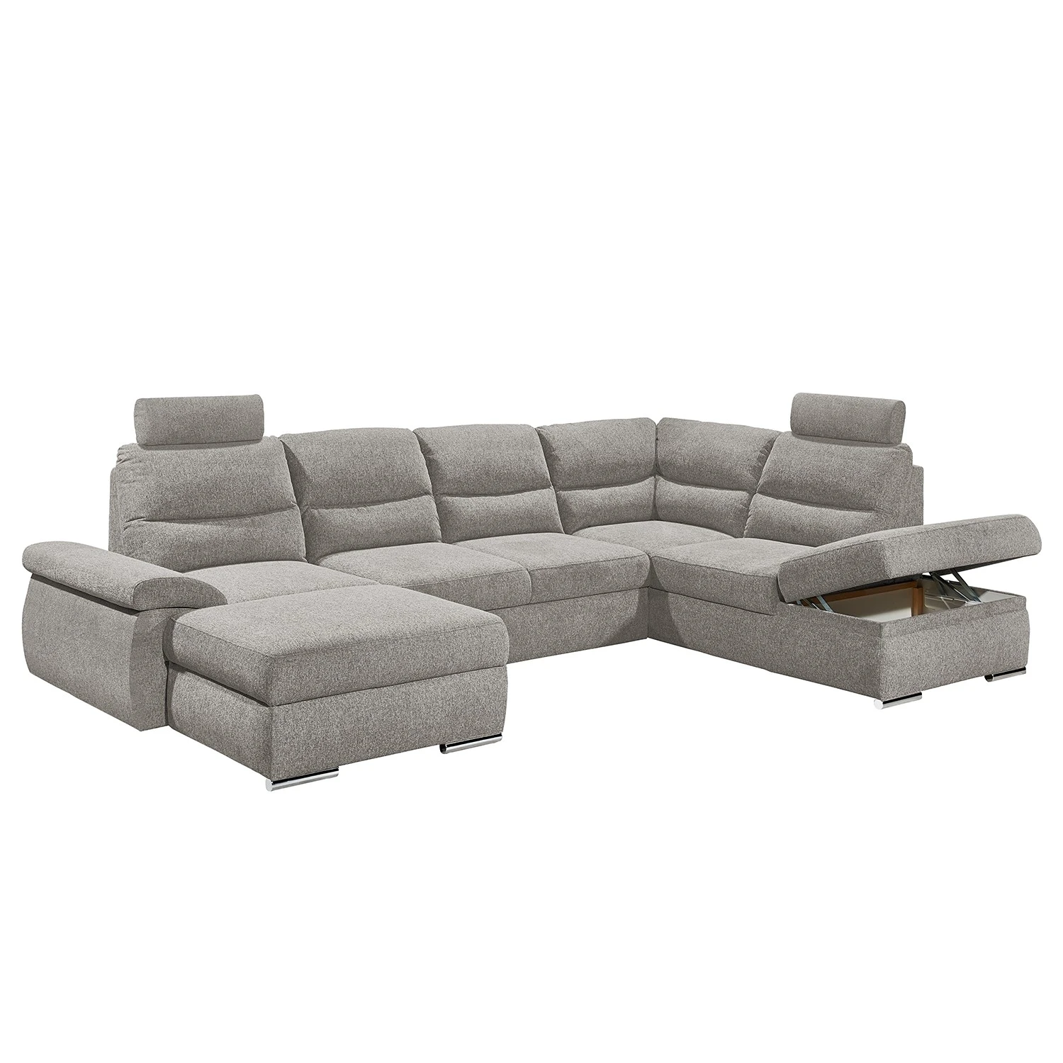 Fredriks Wohnlandschaft Caldwell - Webstoff - Webstoff Roge: Silber - Ottomane davorstehend rechts 6 Fredriks Wohnlandschaft Caldwell - Webstoff - Webstoff Roge: Silber - Ottomane davorstehend rechts – Bild 6