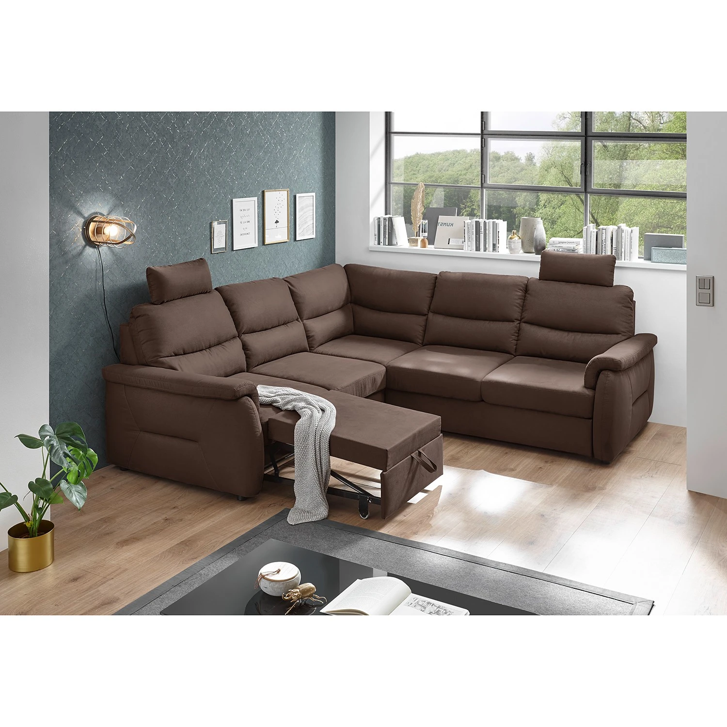 Fredriks Ecksofa Gladwin - Microfaser Zari: Espresso - Schlaffunktion davorstehend rechts 5 Fredriks Ecksofa Gladwin - Microfaser Zari: Espresso - Schlaffunktion davorstehend rechts – Bild 5