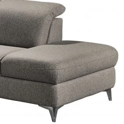 Fredriks Wohnlandschaft Glenmoore - Webstoff - Webstoff Ganum: Steingrau - Longchair davorstehend links / Ottomane rechts -Wohnzimmermöbel boutique en ligne 1000222220 201113 21123300183 DETAILS P000000001000222220