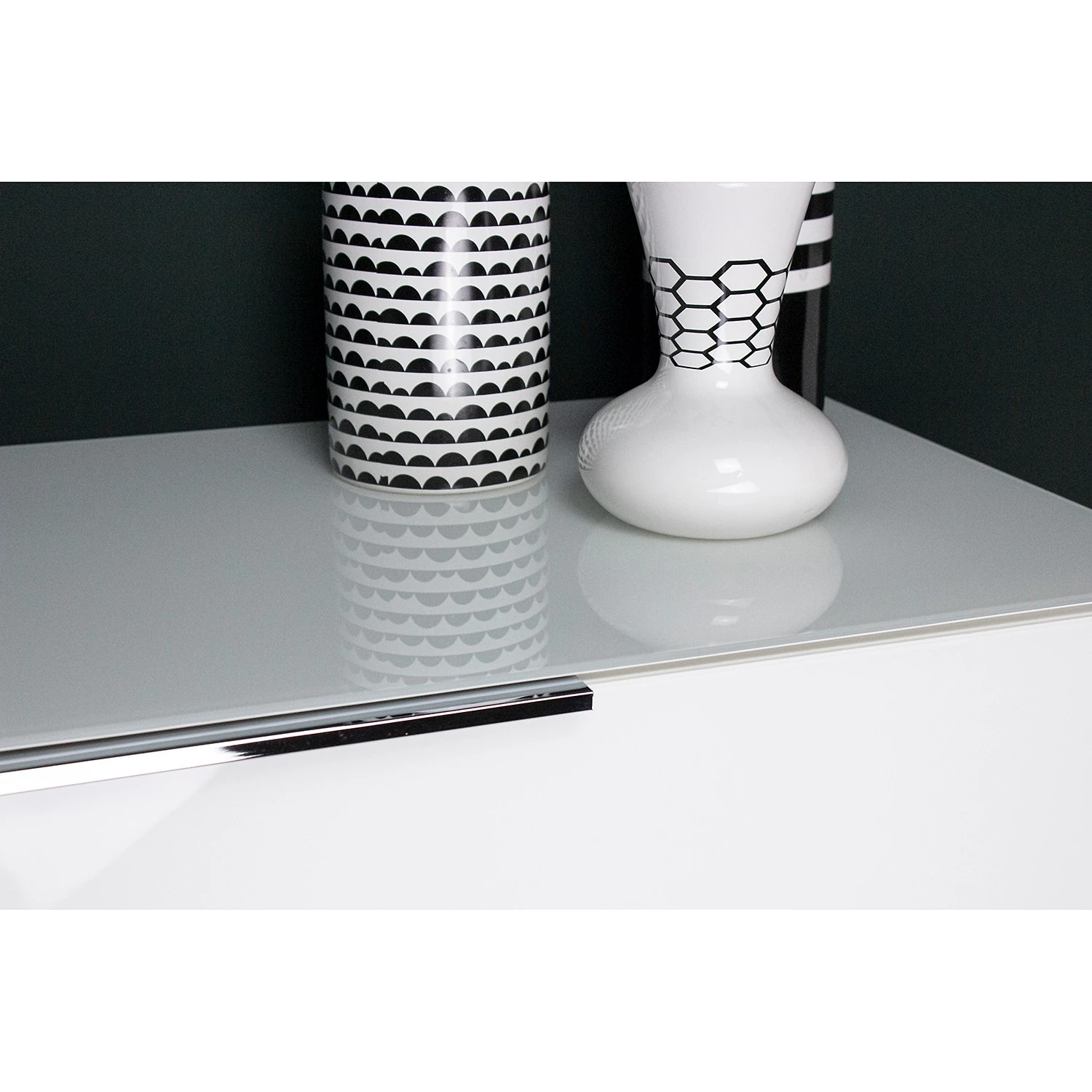 Germania Kommode Oakland II - Glas - Weiß 4 Germania Kommode Oakland II - Glas - Weiß – Bild 4