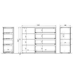 Germania Sideboard Oakland I - Glas - Weiß / Eiche Navarra Dekor -Wohnzimmermöbel boutique en ligne 1000223286 200826 06243000080 SKETCH DETAILS P000000001000223286 sketch