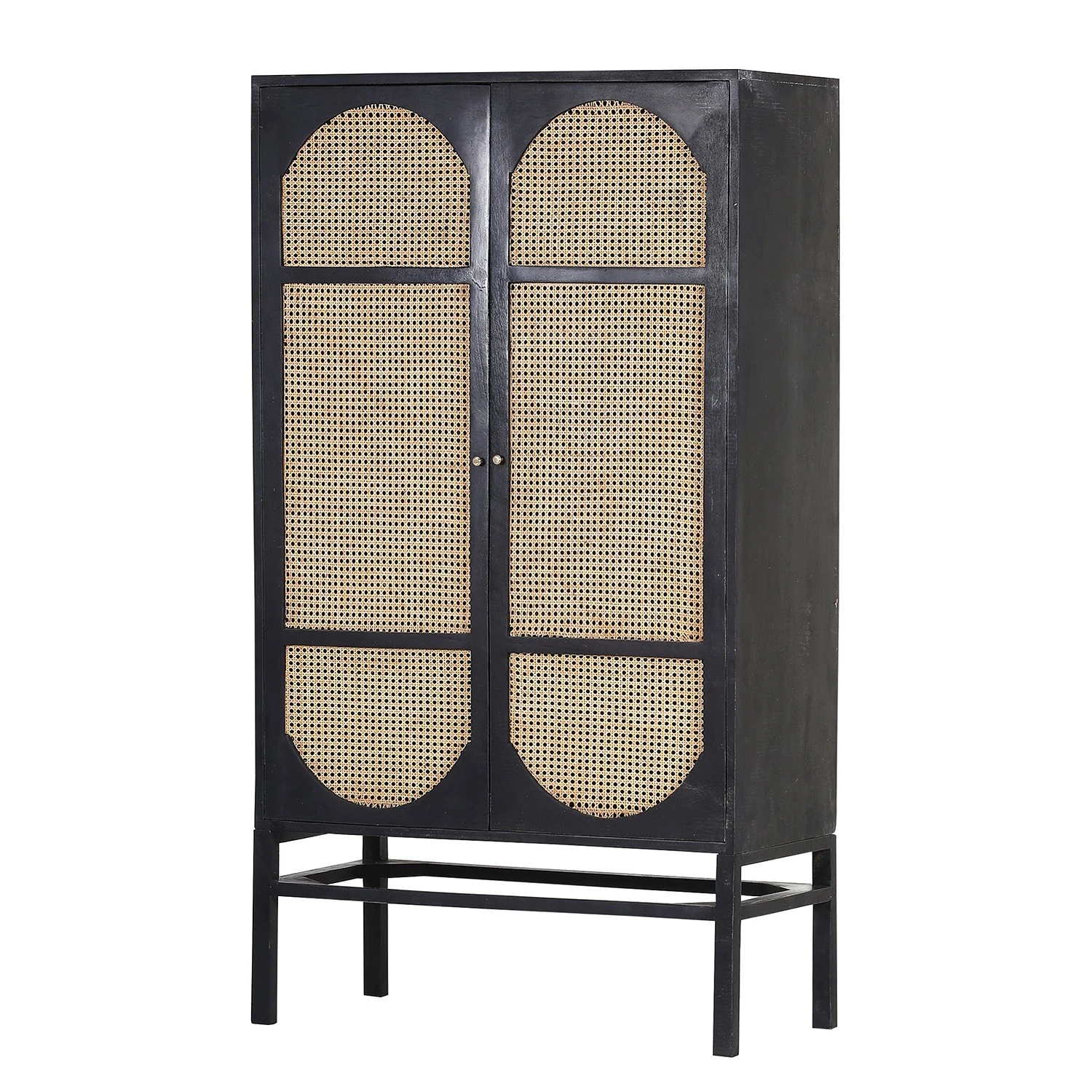 Red Living Schrank Mokena - Wiener Geflecht / Mango massiv - Natur / Mango Schwarz 1 Red Living Schrank Mokena - Wiener Geflecht / Mango massiv - Natur / Mango Schwarz