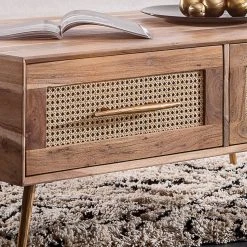 Ars manufacti Couchtisch Bowdon - Wiener Geflecht / Akazie massiv - Akazie / Gold -Wohnzimmermöbel boutique en ligne 1000223471 201002 06243600020 DETAILS P000000001000223471