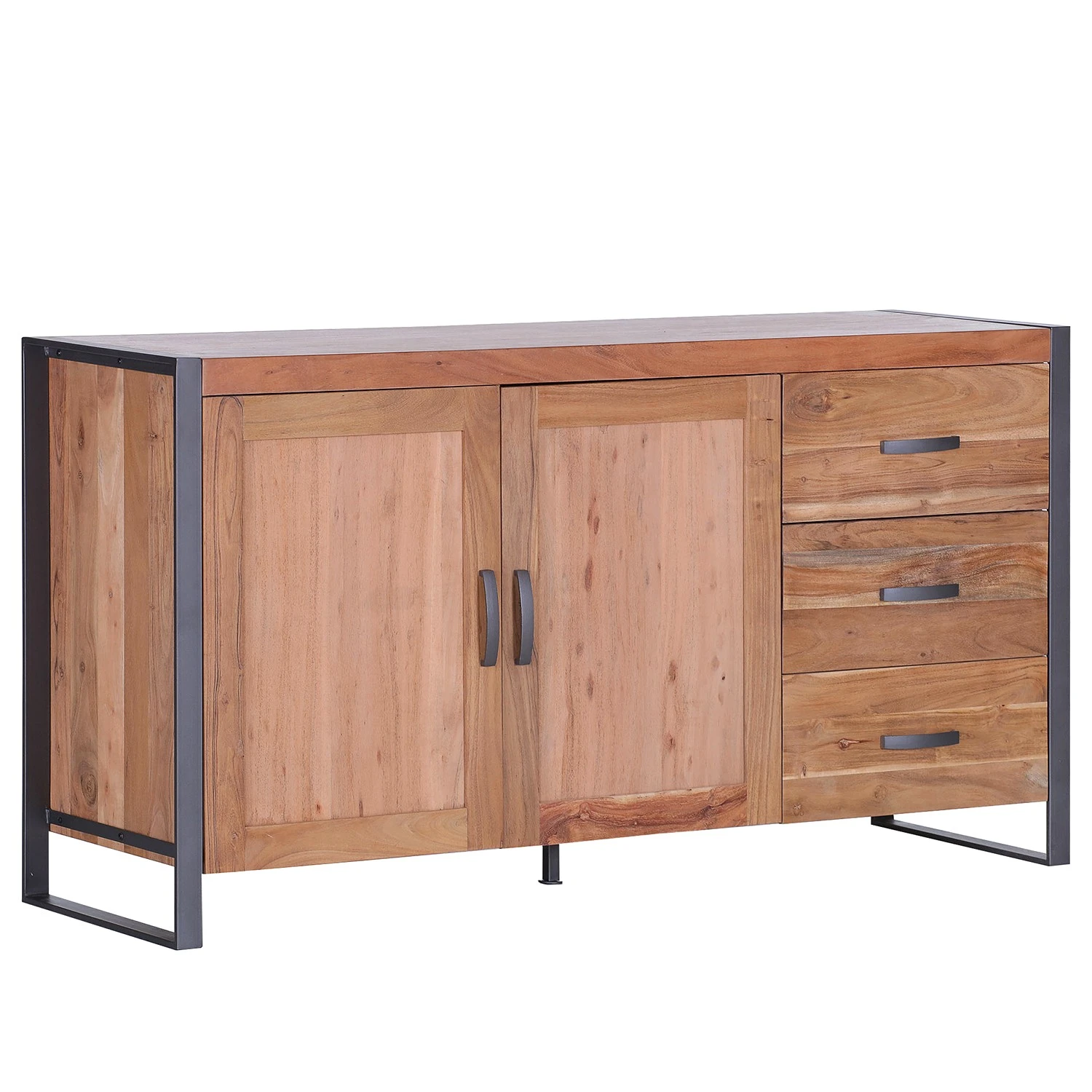 Ars manufacti Sideboard Leyma - Rattan / Akazie massiv - Akazie / Anthrazit 2 Ars manufacti Sideboard Leyma - Rattan / Akazie massiv - Akazie / Anthrazit – Bild 2