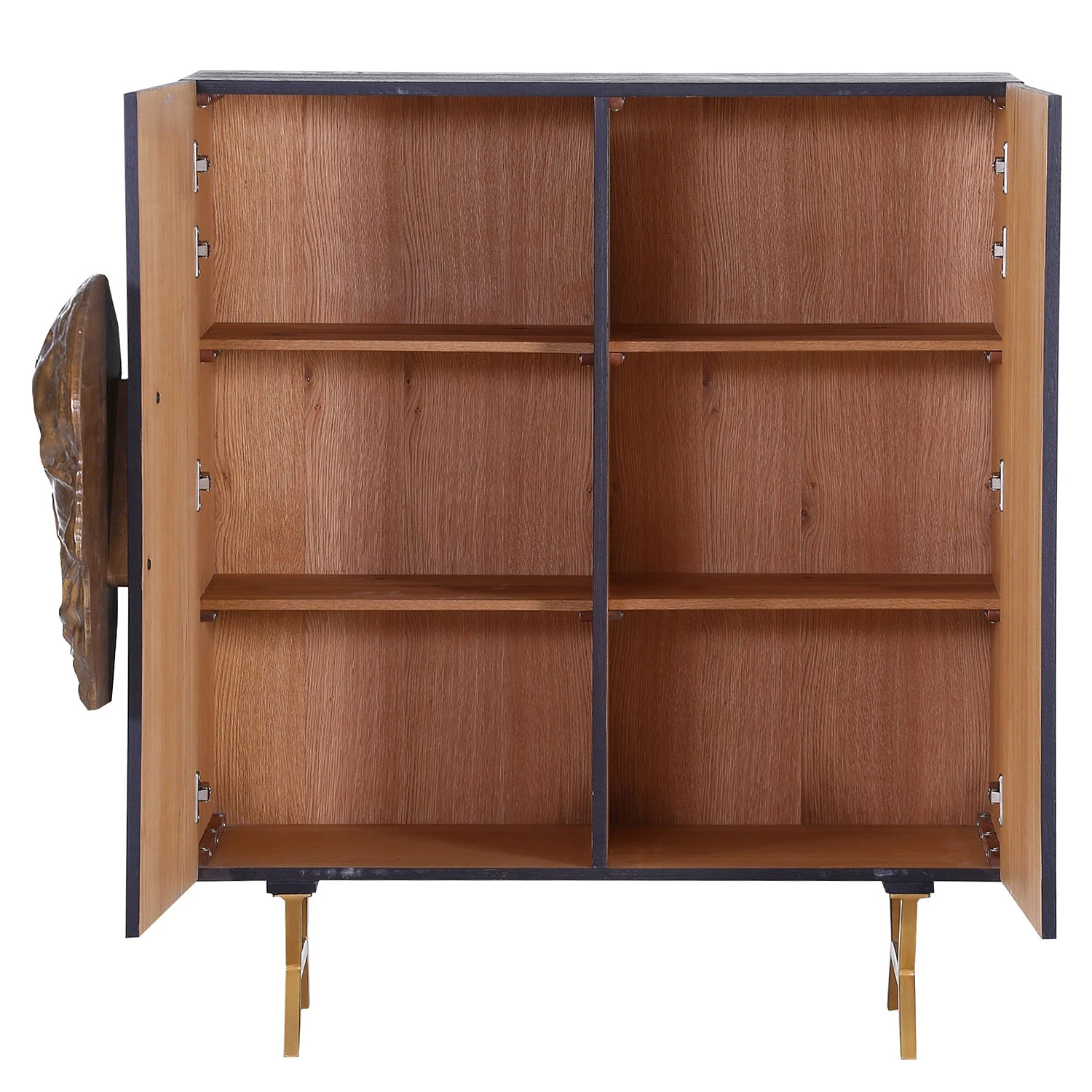 Red Living Kommode Worland I - Echtholzfurnier / Metall - Eiche Schwarz / Gold 4 Red Living Kommode Worland I - Echtholzfurnier / Metall - Eiche Schwarz / Gold – Bild 4