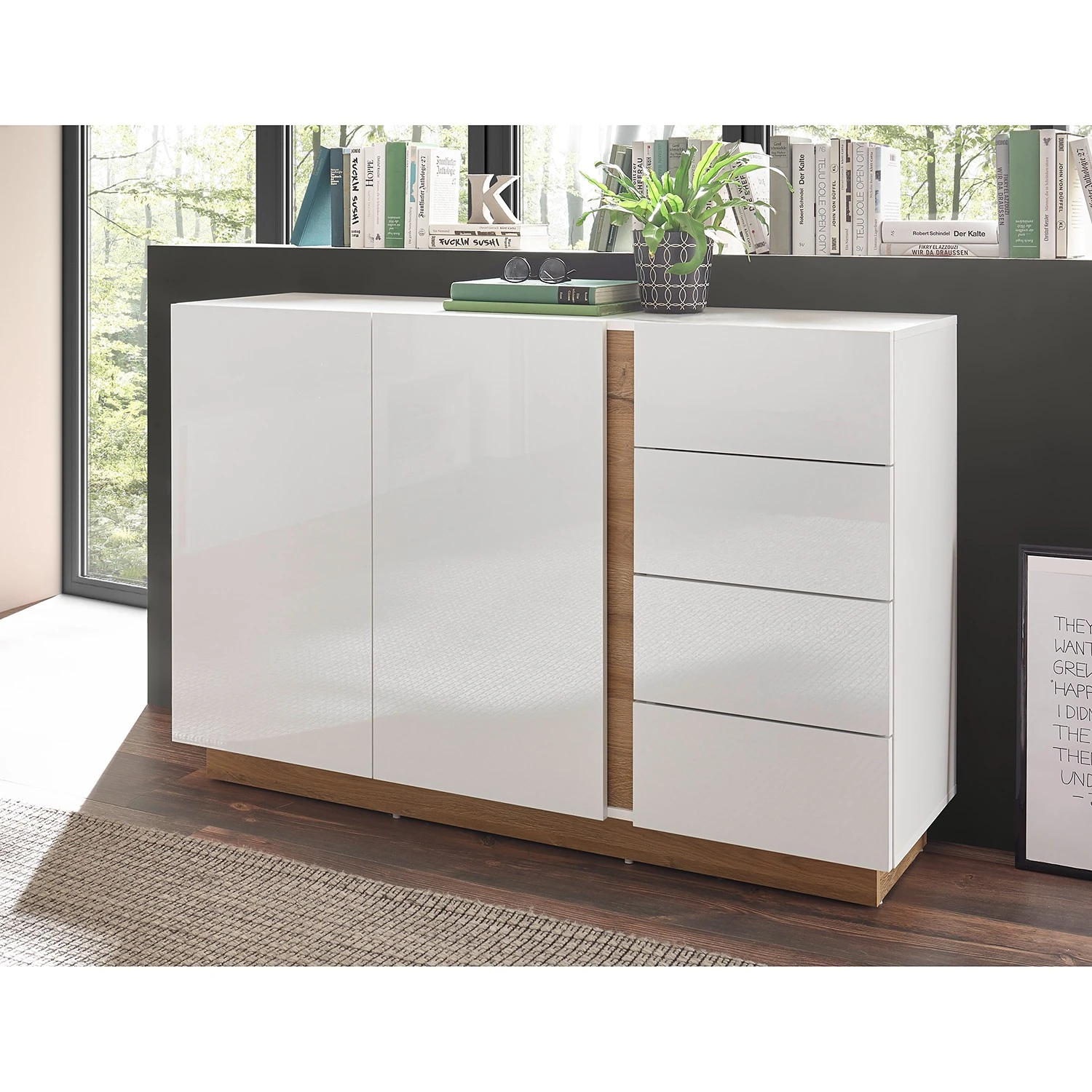Loftscape Sideboard Cailla III - Hochglanz Weiß 2 Loftscape Sideboard Cailla III - Hochglanz Weiß – Bild 2