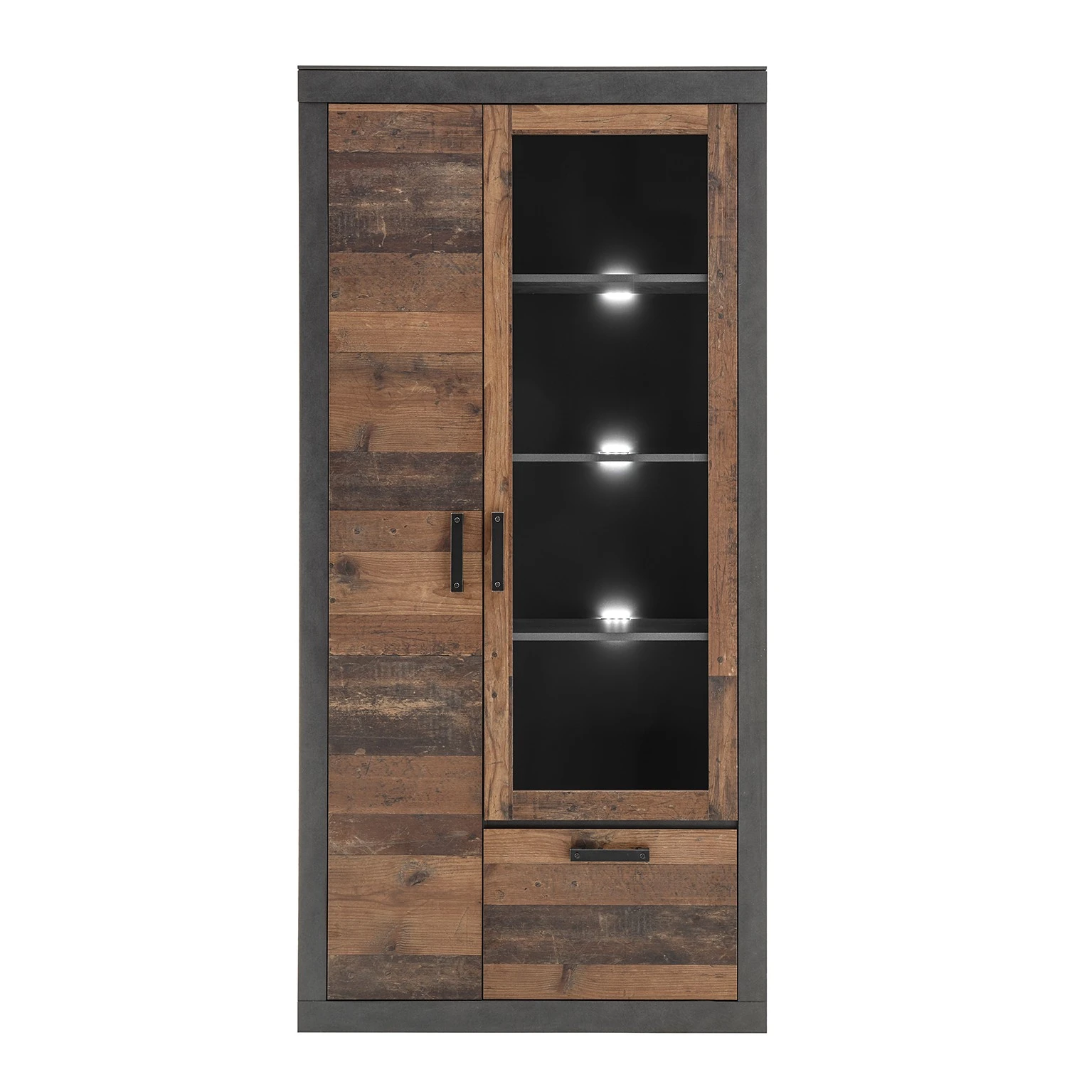 Red Living Vitrinenschrank Buzan - Altholz Dekor / Anthrazit 5 Red Living Vitrinenschrank Buzan - Altholz Dekor / Anthrazit – Bild 5