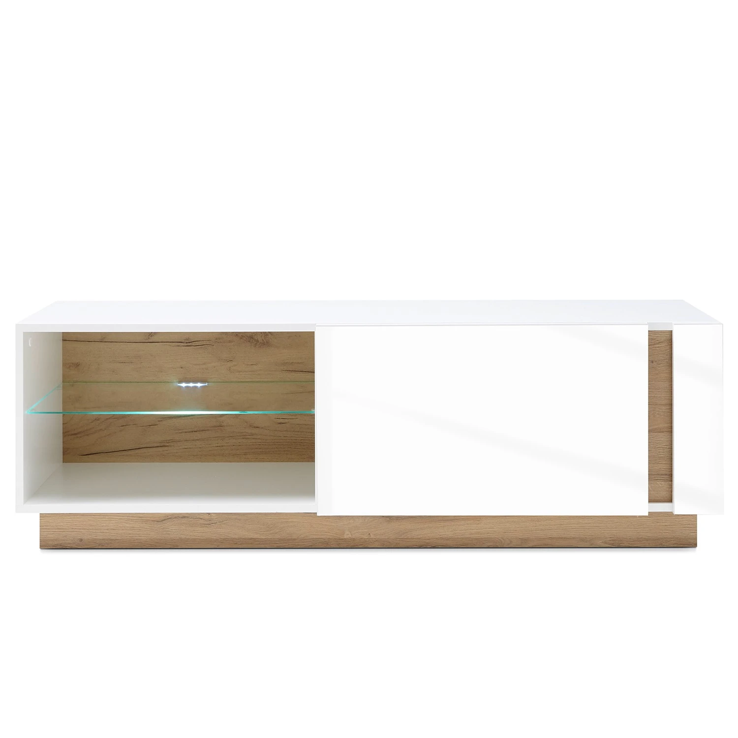 Loftscape Wohnwand Cailla I (4-teilig) - Hochglanz Weiß / Eiche Dekor 8 Loftscape Wohnwand Cailla I (4-teilig) - Hochglanz Weiß / Eiche Dekor – Bild 8