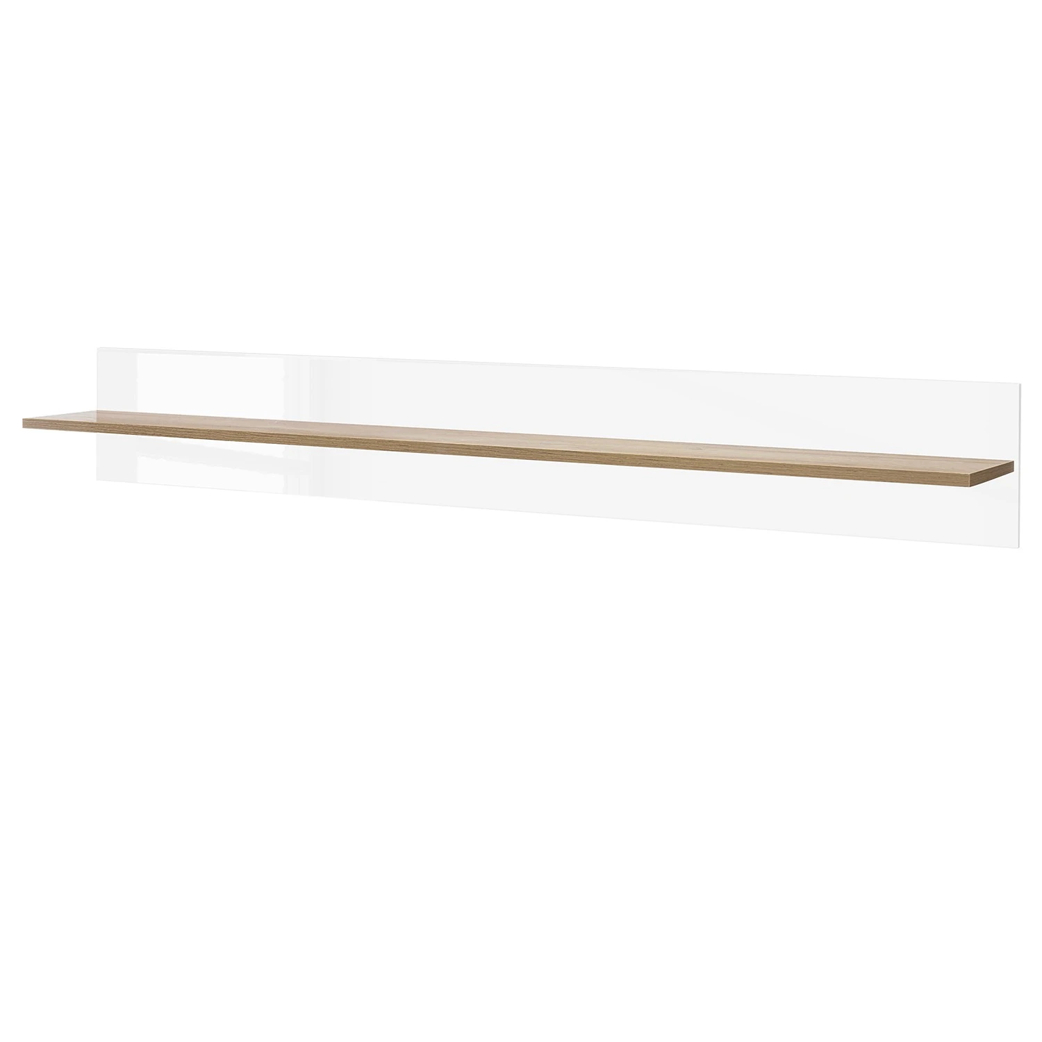 Loftscape Wohnwand Cailla I (4-teilig) - Hochglanz Weiß / Eiche Dekor 10 Loftscape Wohnwand Cailla I (4-teilig) - Hochglanz Weiß / Eiche Dekor – Bild 10