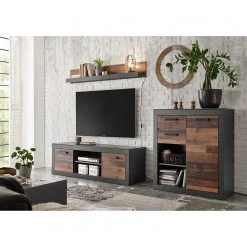 Red Living Wohnwand Buzan II (3-teilig) - Altholz Dekor / Anthrazit -Wohnzimmermöbel boutique en ligne 1000223926 200828 15501300163 MOOD DETAILS P000000001000223926 mood