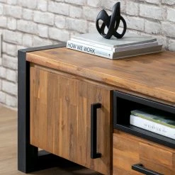 Ars manufacti TV-Lowboard Urban Industry II - Akazie teilmassiv / Metall - Akazie / Schwarz -Wohnzimmermöbel boutique en ligne 1000224206 210714 07372100016 DETAILS P000000001000224206