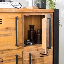 Ars manufacti Higboard Urban Industry I - Akazie teilmassiv / Metall - Akazie / Schwarz -Wohnzimmermöbel boutique en ligne 1000224212 220729 047 DETAILS P000000001000224212