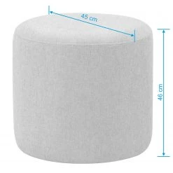 Polsterhocker Moulton - Strukturstoff Talta: Schwarz - 45 x 46 cm -Wohnzimmermöbel boutique en ligne 1000224315 200916 14015800649 SKETCH DETAILS P000000001000224315 sketch