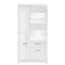 Loftscape Wohnwand Bricktown III (4-teilig) - Hochglanz Weiß / Matt Weiß -Wohnzimmermöbel boutique en ligne 1000224393 200925 18322400040 DETAILS P000000001000224393