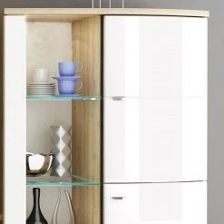 Loftscape Wohnwand Colcord (4-teilig) - Hochglanz Weiß / Eiche Dekor -Wohnzimmermöbel boutique en ligne 1000224461 200902 06401400018 DETAILS P000000001000224461