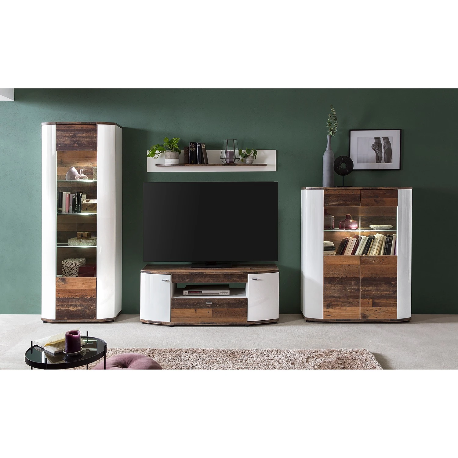 Fredriks Wandboard Karlsburg - Hochglanz Weiß / Altholz Dekor 3 Fredriks Wandboard Karlsburg - Hochglanz Weiß / Altholz Dekor – Bild 3