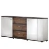 Fredriks Sideboard Karlsburg - Hochglanz Weiß / Altholz Dekor