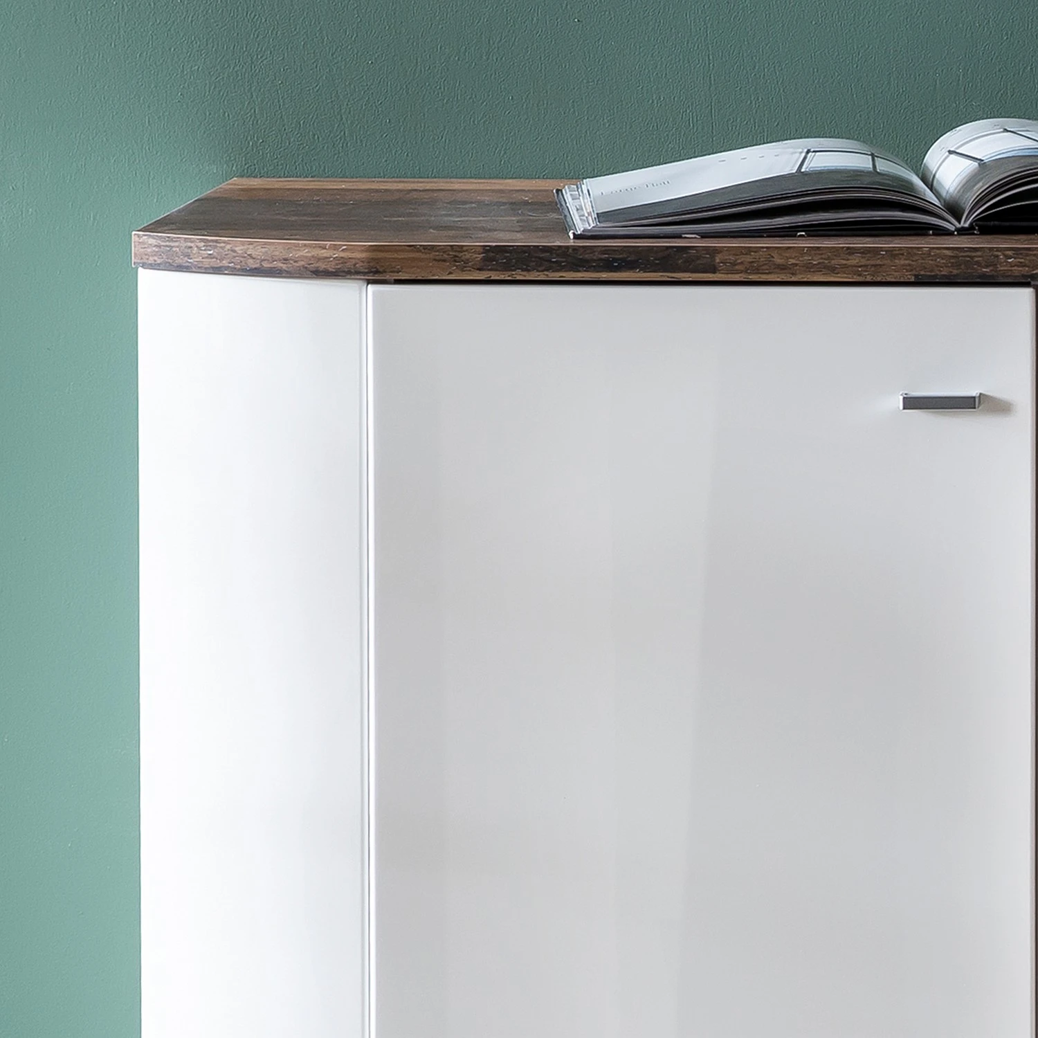 Fredriks Sideboard Karlsburg - Hochglanz Weiß / Altholz Dekor 5 Fredriks Sideboard Karlsburg - Hochglanz Weiß / Altholz Dekor – Bild 5