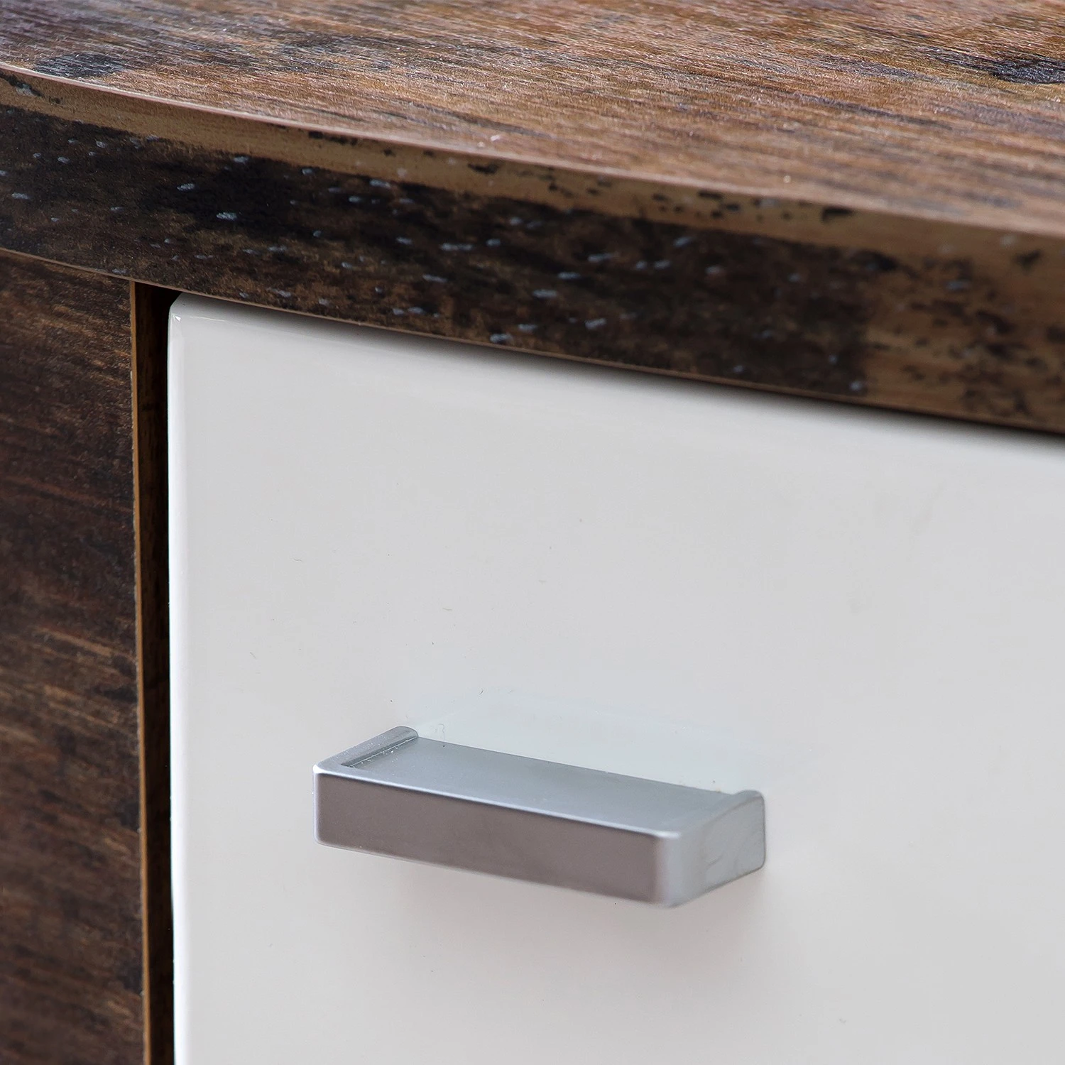 Fredriks Sideboard Karlsburg - Hochglanz Weiß / Altholz Dekor 10 Fredriks Sideboard Karlsburg - Hochglanz Weiß / Altholz Dekor – Bild 10