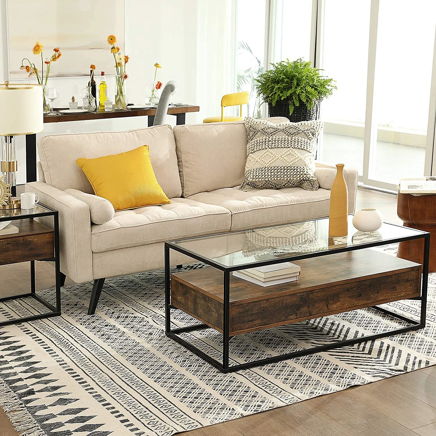 Red Living Couchtisch Cottage Hill - Glas / Metall - Braun / Schwarz 4 Red Living Couchtisch Cottage Hill - Glas / Metall - Braun / Schwarz – Bild 4