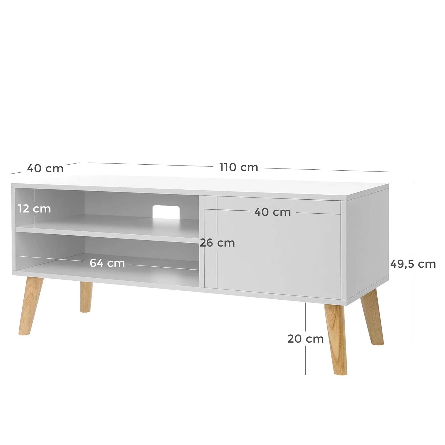 Red Living TV-Lowboard Gillett - Weiß / Gummibaum Hell 6 Red Living TV-Lowboard Gillett - Weiß / Gummibaum Hell – Bild 6