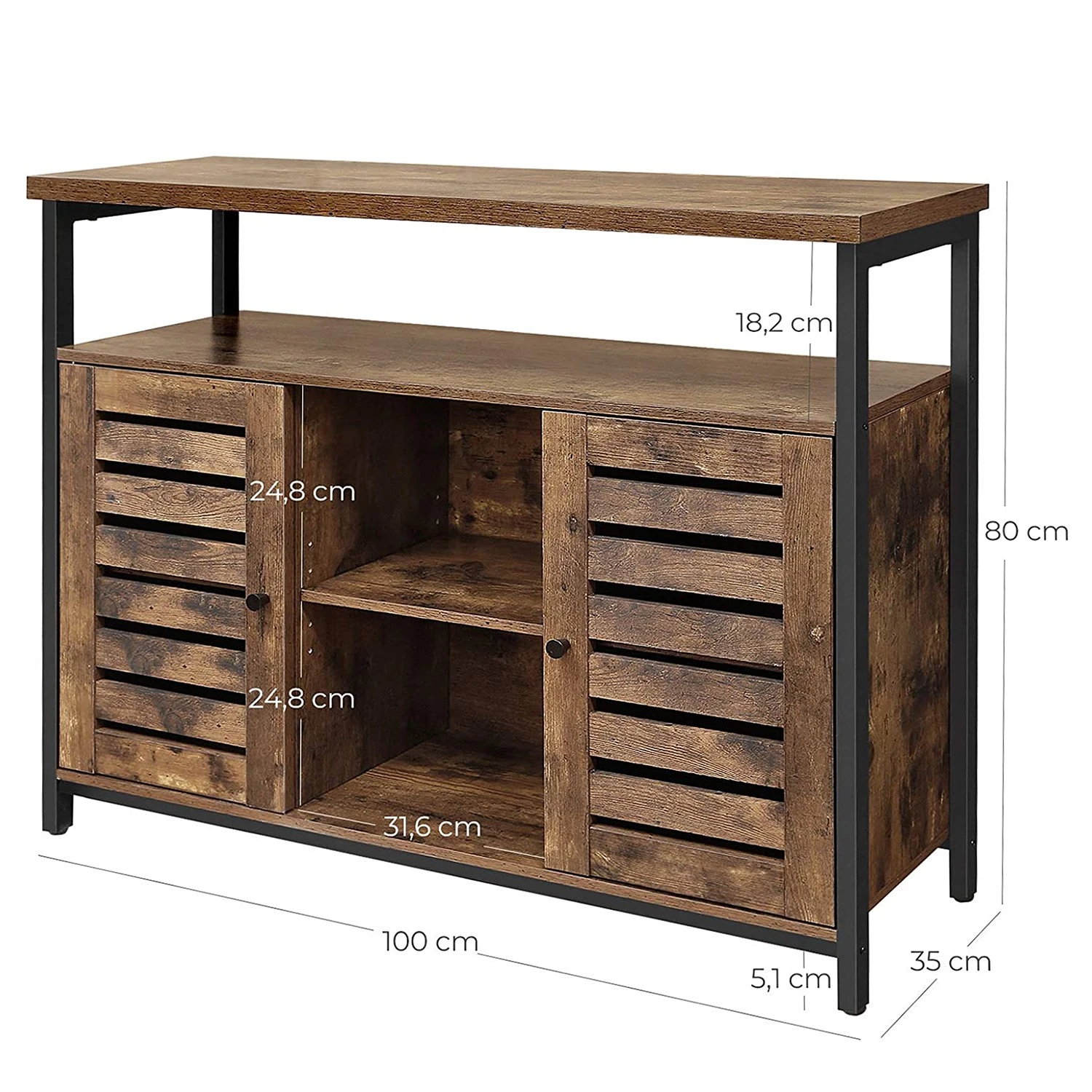 Red Living Kommode Condover VI - Braun / Schwarz 7 Red Living Kommode Condover VI - Braun / Schwarz – Bild 7