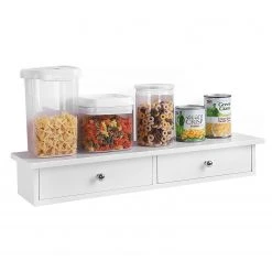 Norrwood Wandschublade Neyland - Weiß / Silber -Wohnzimmermöbel boutique en ligne 1000226188 200922 17383100052 DETAILS P000000001000226188