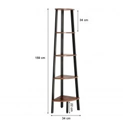 Red Living Eckregal Long Pine I - Braun / Schwarz - Höhe: 159 cm -Wohnzimmermöbel boutique en ligne 1000226205 200922 17390100125 SKETCH DETAILS P000000001000226205 sketch