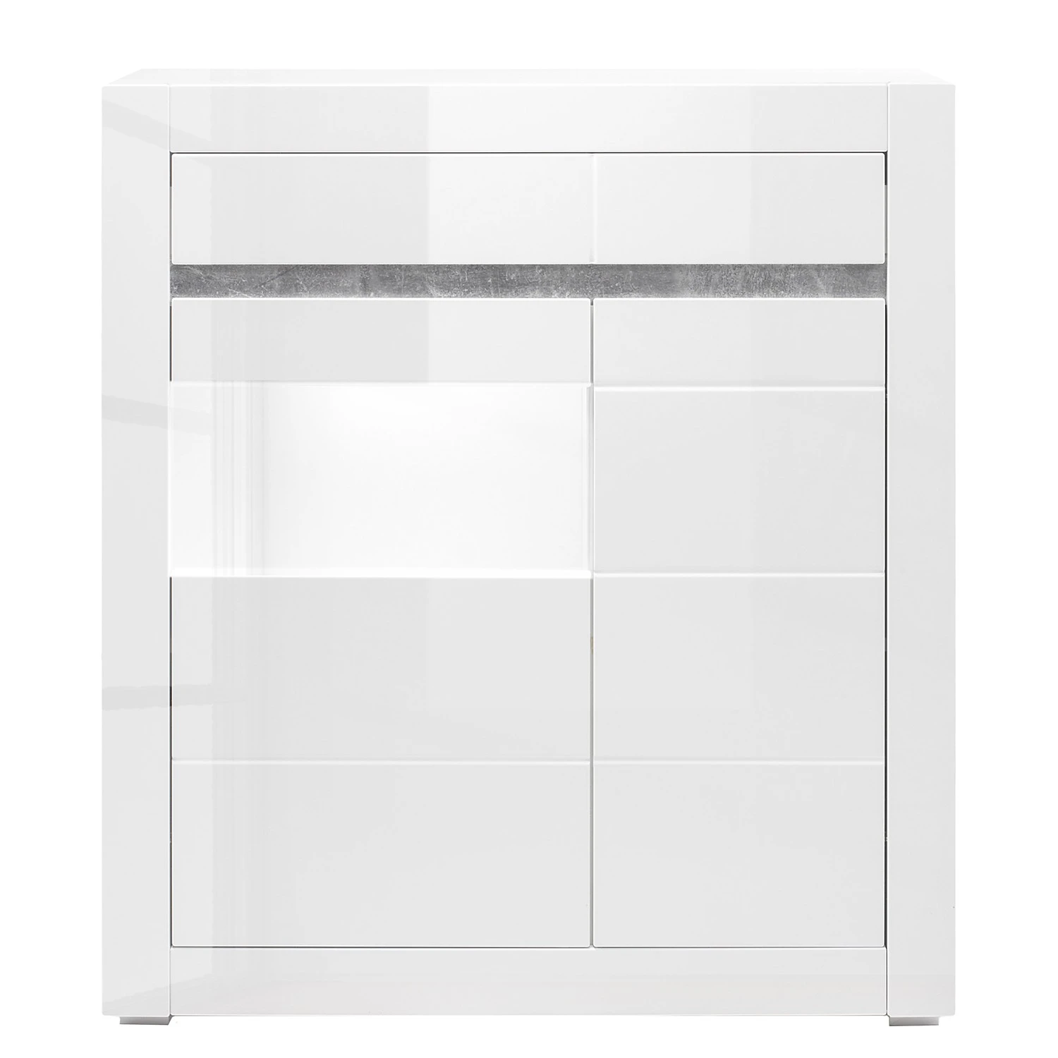 Loftscape Kommode Cape Ann I - Hochglanz Weiß / Matt Weiß 4 Loftscape Kommode Cape Ann I - Hochglanz Weiß / Matt Weiß – Bild 4