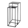 Red Living Beistelltisch Driff II (2er-Set) - Glas / Metall - Schwarz