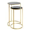 Red Living Beistelltisch Driff I (2er-Set) - Glas / Metall - Schwarz / Gold