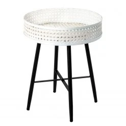 Loftscape Beistelltisch Whiteville I - Metall - Cremeweiß / Schwarz